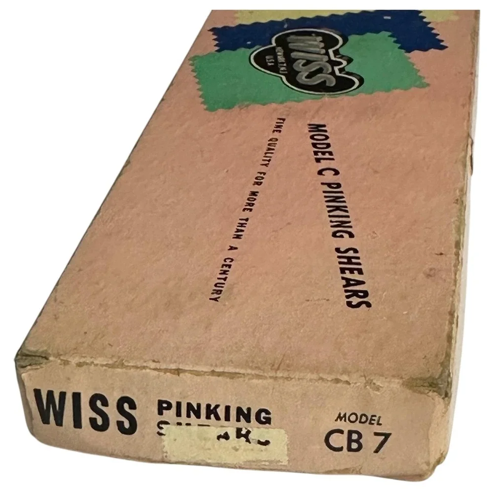 Vintage Wiss Pinking Shears Model CB7 Newark NJ USA Original Box Sewing‎ Tool